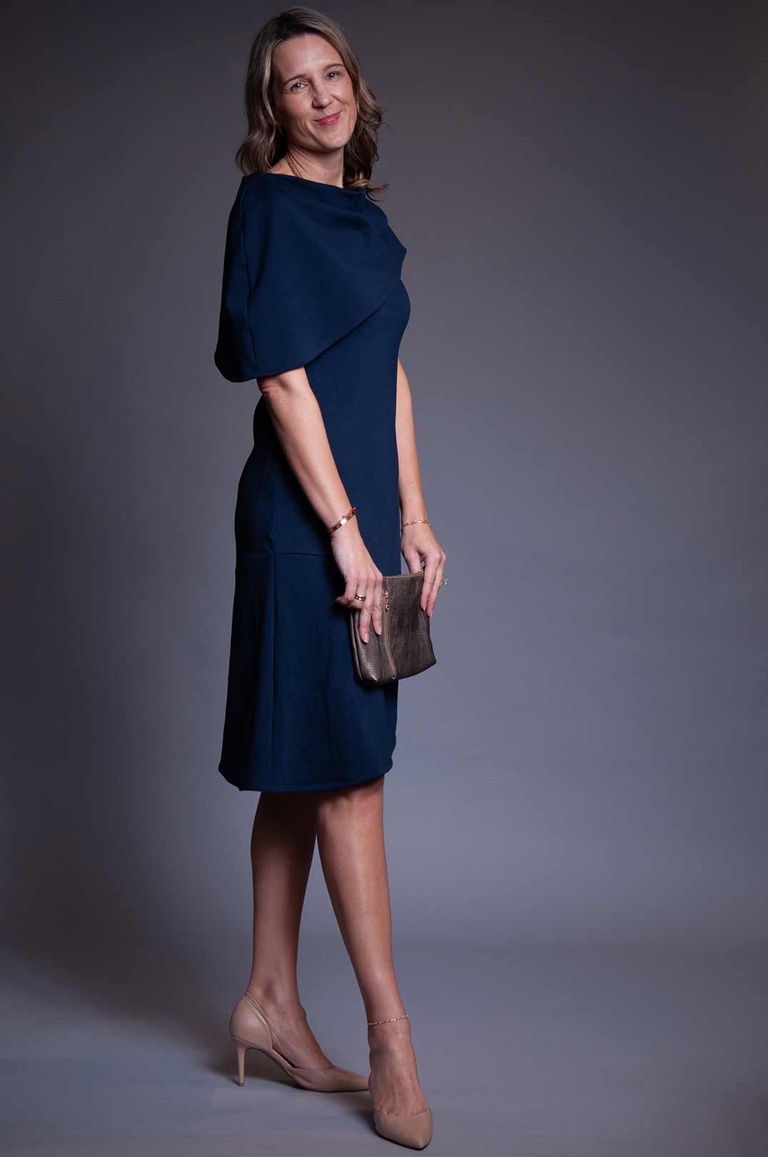 Leigh Dress - Navy Ponte Knit L Leigh Dress - Navy Ponte Knit L