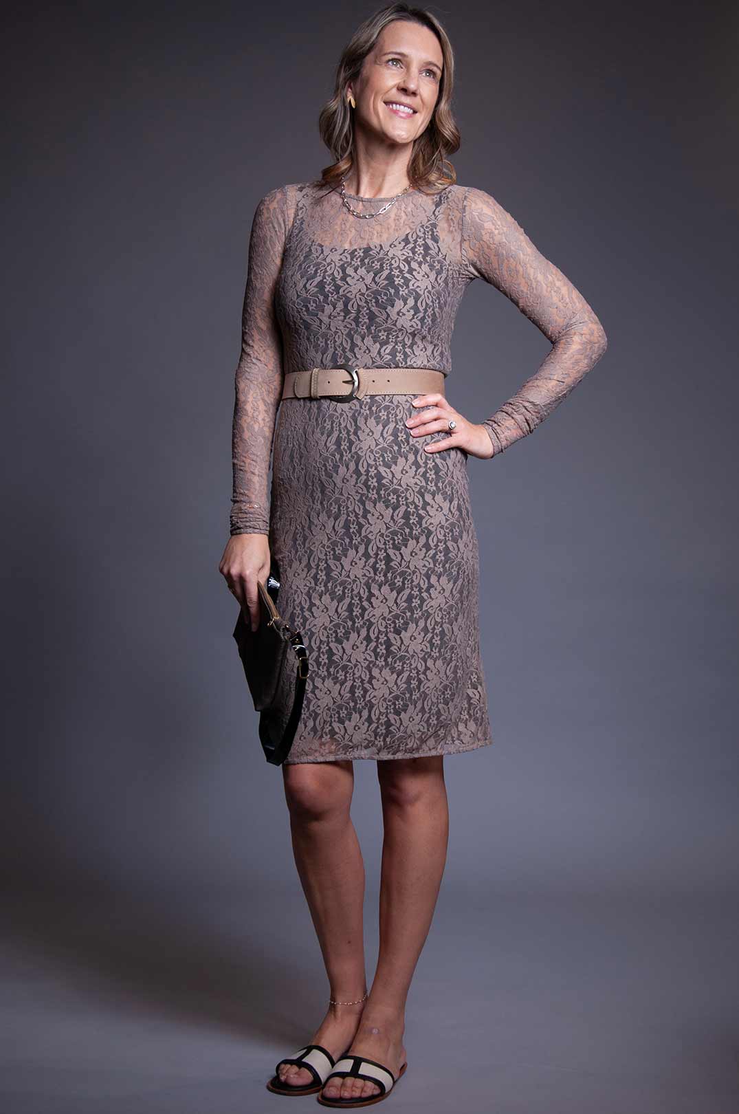 Scarlet Dress - Sand Lace S Scarlet Dress - Sand Lace S