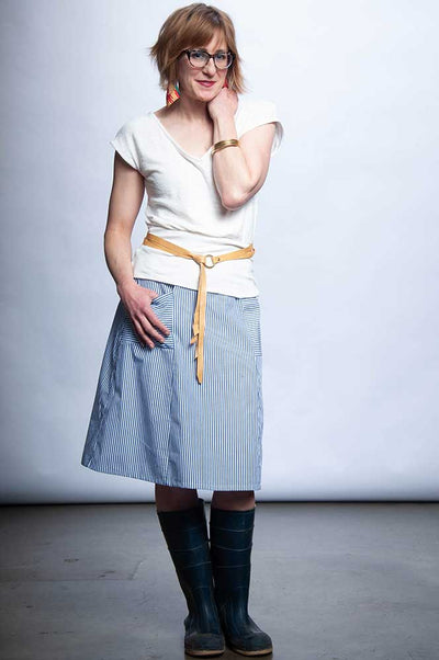 Sixer Skirt - Crisp Stripe