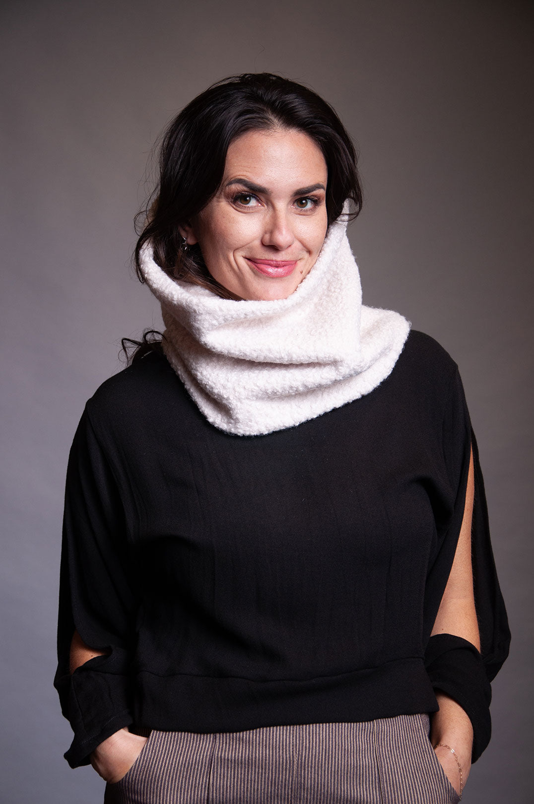 Cowl - Ivory "Poodle" Wool