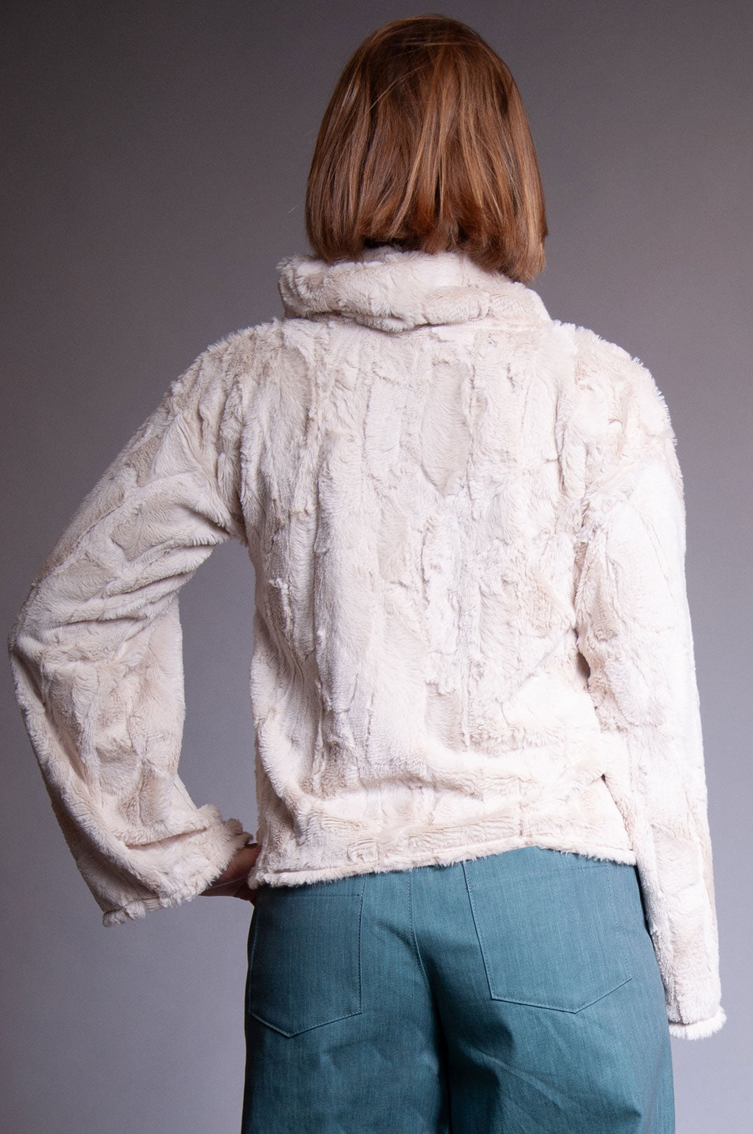 Cowl Neck Pullover - Champagne Fur