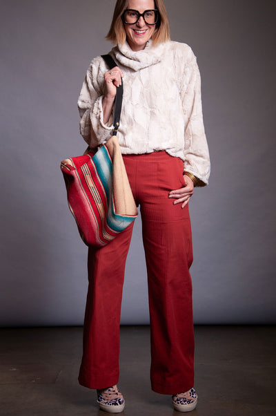 Reverse Psychology Bag - Red Stripe & Black Denim