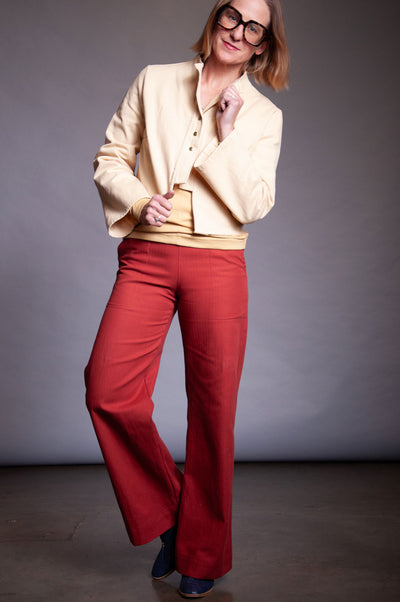 Frankie Pant - Burnt Orange Herringbone