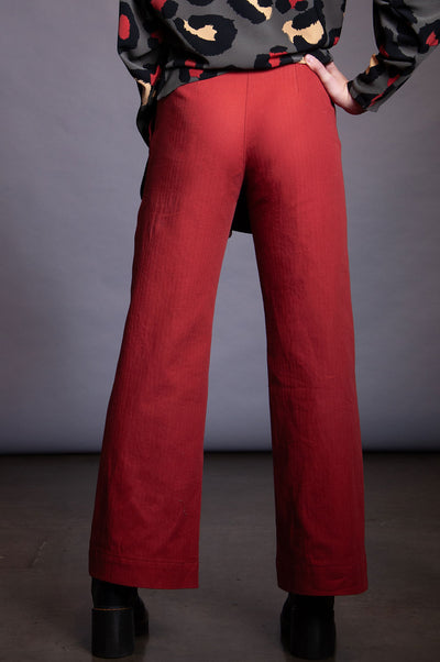 Frankie Pant - Burnt Orange Herringbone