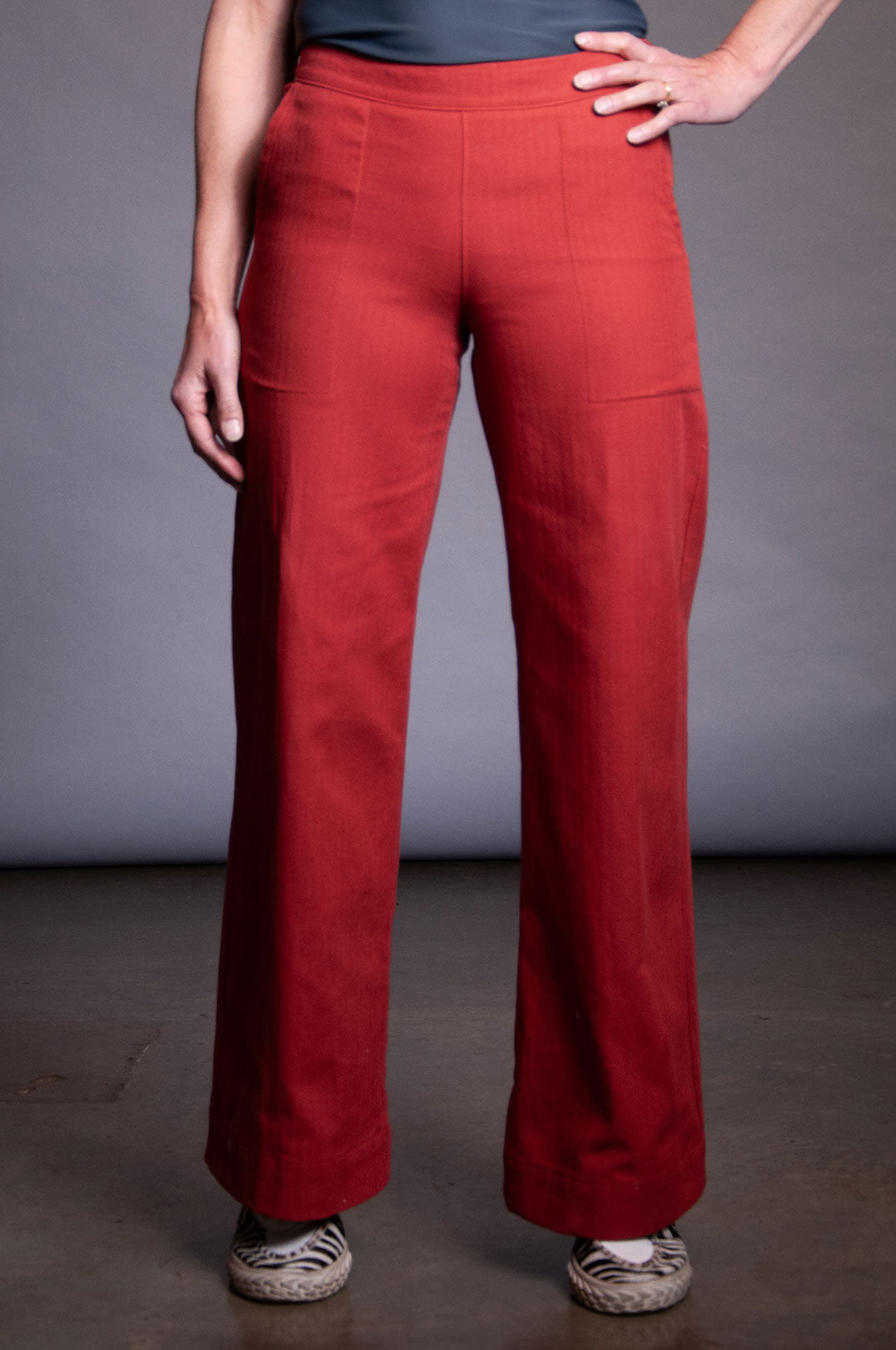 Frankie Pant - Burnt Orange Herringbone
