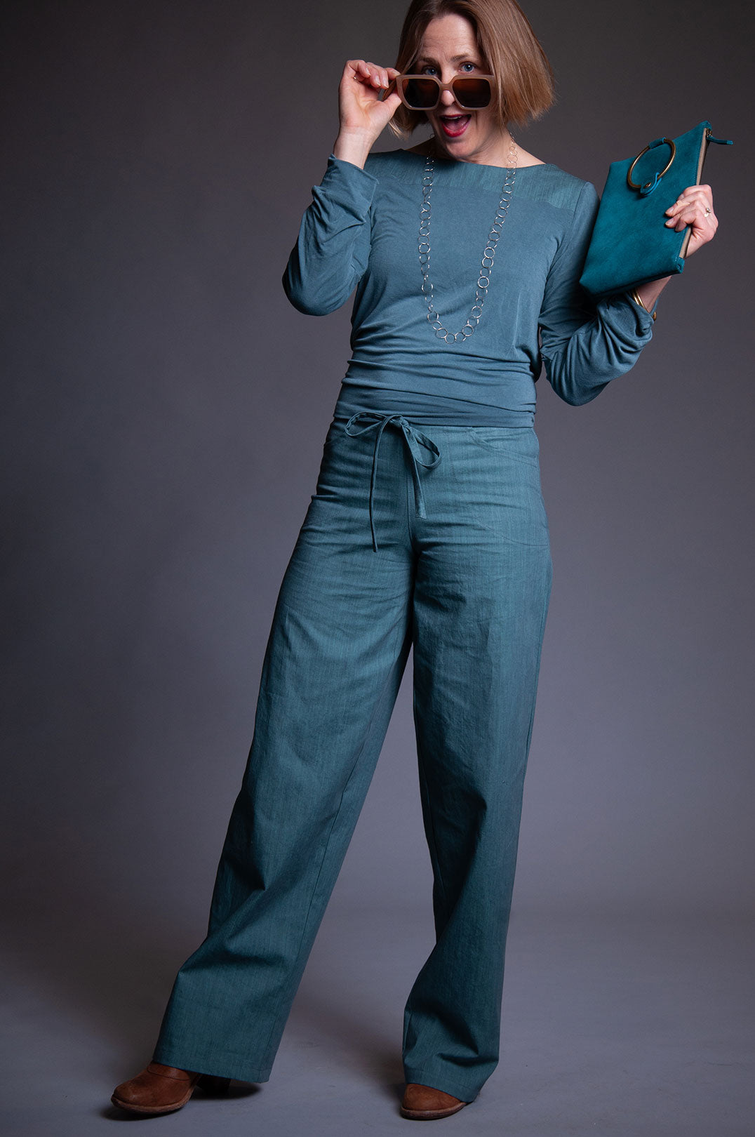 Jeanie Pant - Faded Teal