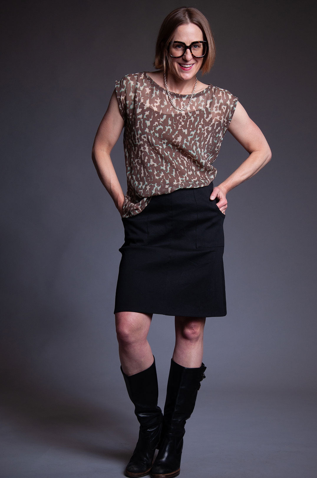 Kat Silk Top - Urban Leopard