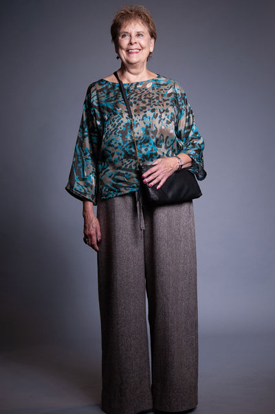 Katara Top - Teal Leopard