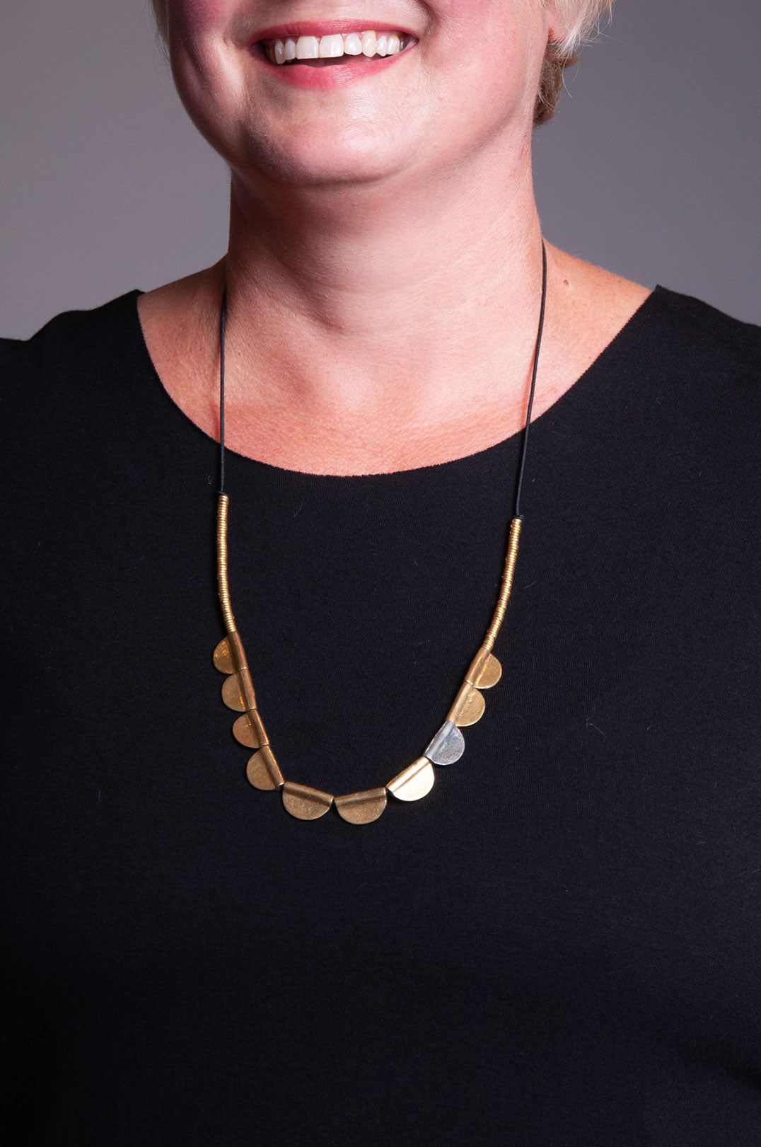 Little Love Necklace - Brass Half Circles