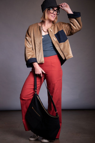 Frankie Pant - Burnt Orange Herringbone