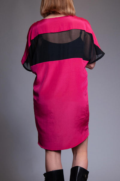 Marney Silk Duster - F'ing Hot Pink