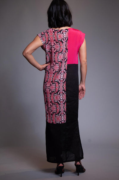 Mondrian Dress - Pink Python