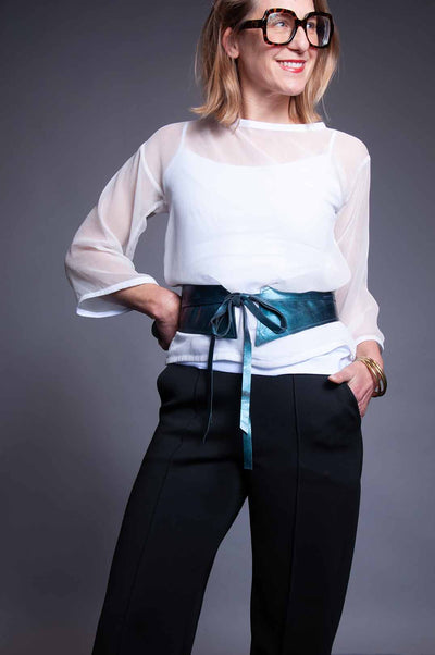 Oh So Obi Belt - Metallic Teal