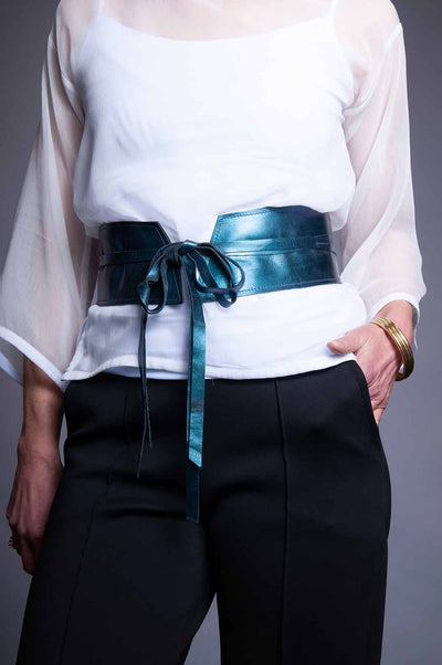 Oh So Obi Belt - Metallic Teal