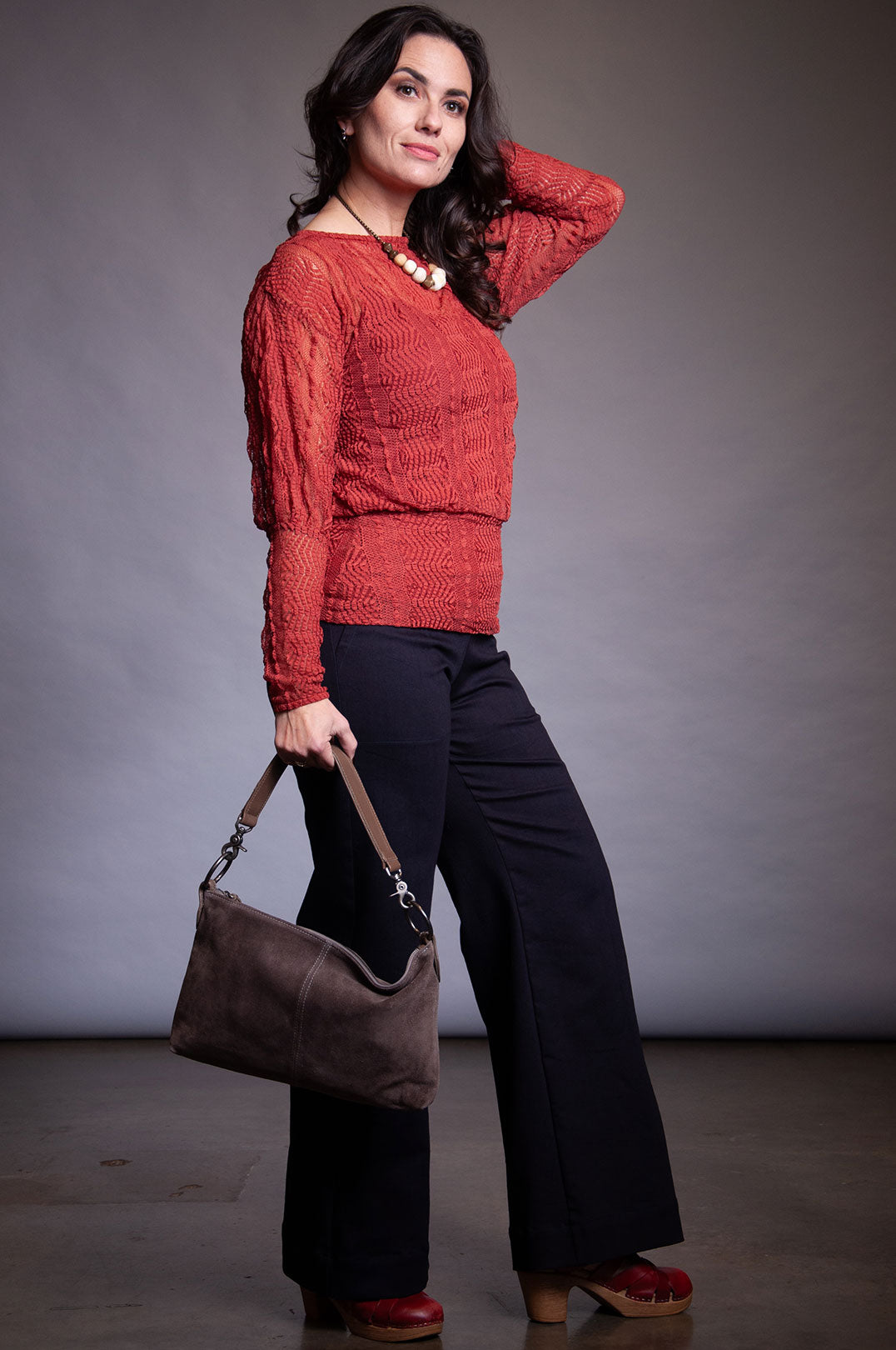 Reily Top - Burnt Orange Lace