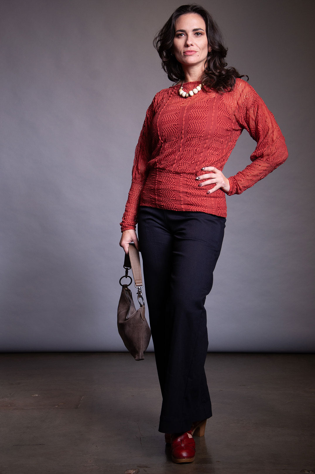 Reily Top - Burnt Orange Lace