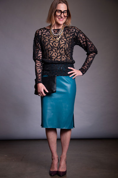 Reily Top - Black Mesh Filagree