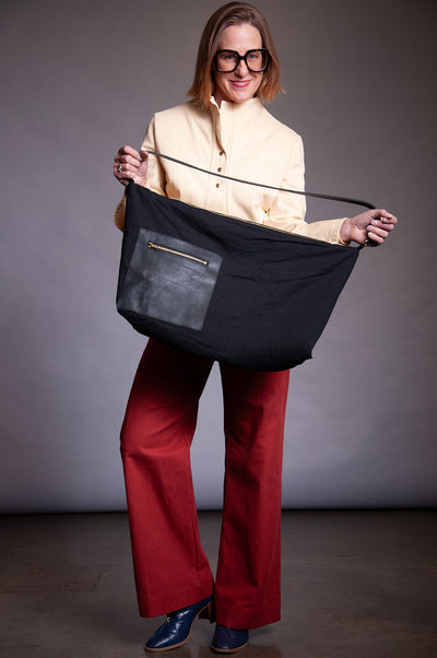 Reverse Psychology Bag - Red Stripe & Black Denim