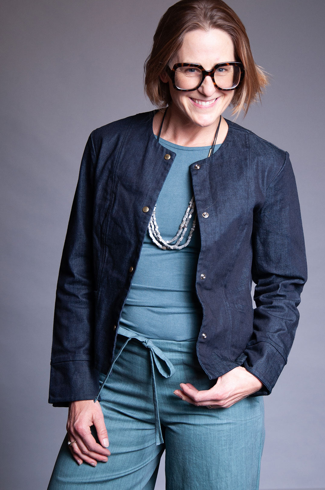 Scarlet Long Sleeve Top - Faded Teal