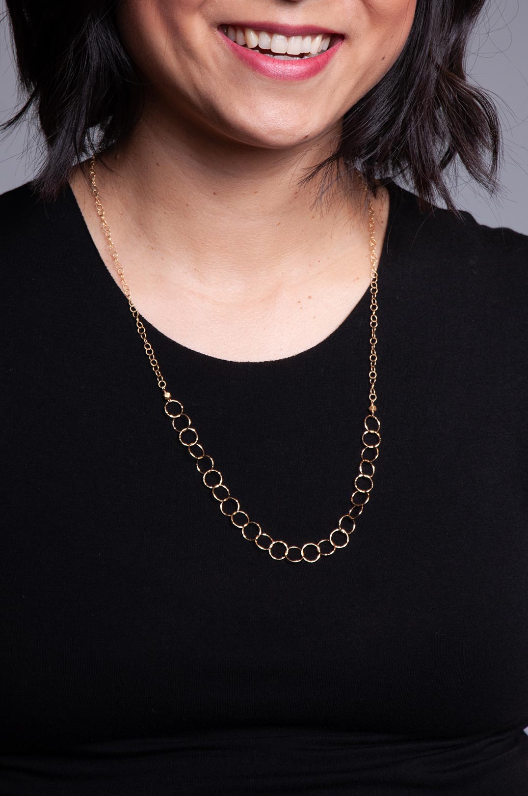 Shape Shifter Necklace - Gold Sparkly Round Chain