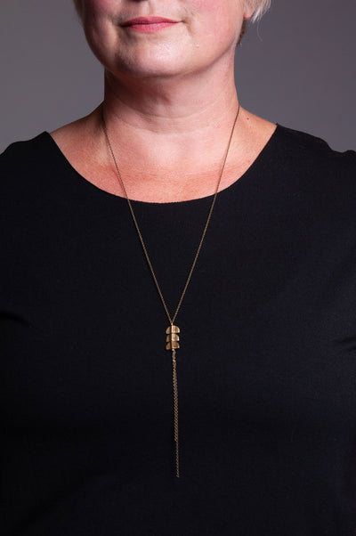 Simplicity Pendant Necklace - Brass Propellers