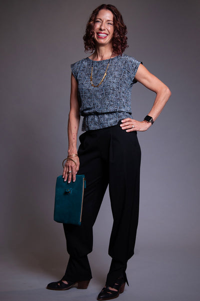 Sleeveless Kiko Silk Top - Blue Light Special
