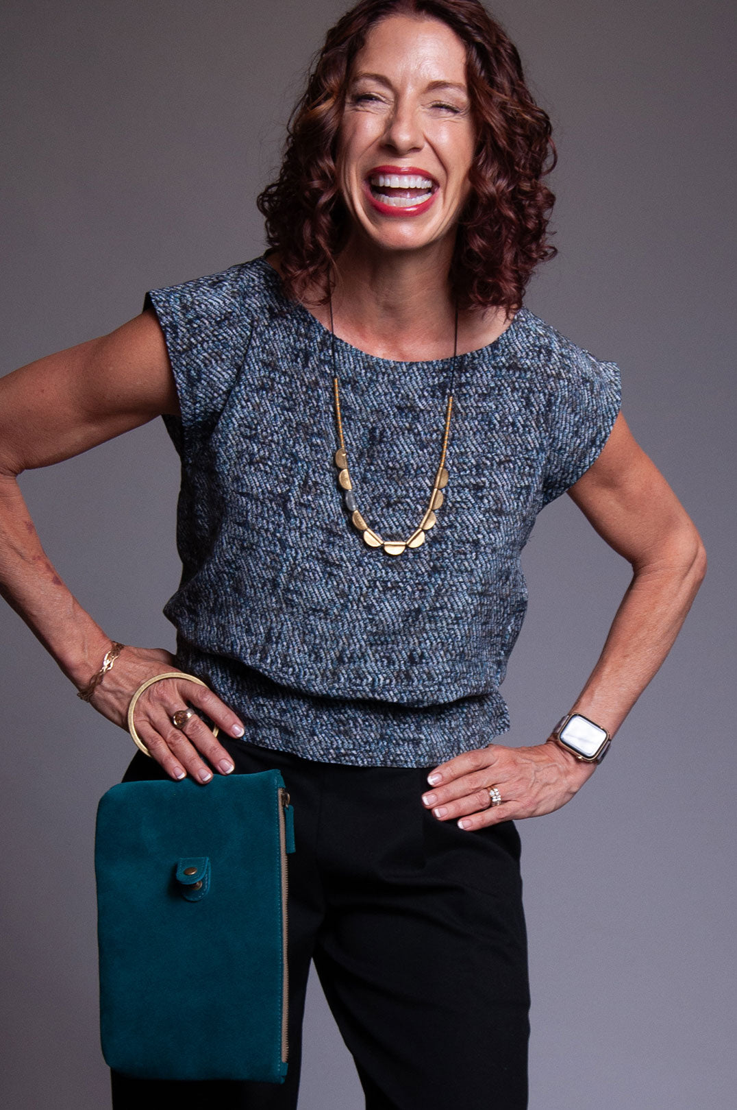 Sleeveless Kiko Silk Top - Blue Light Special