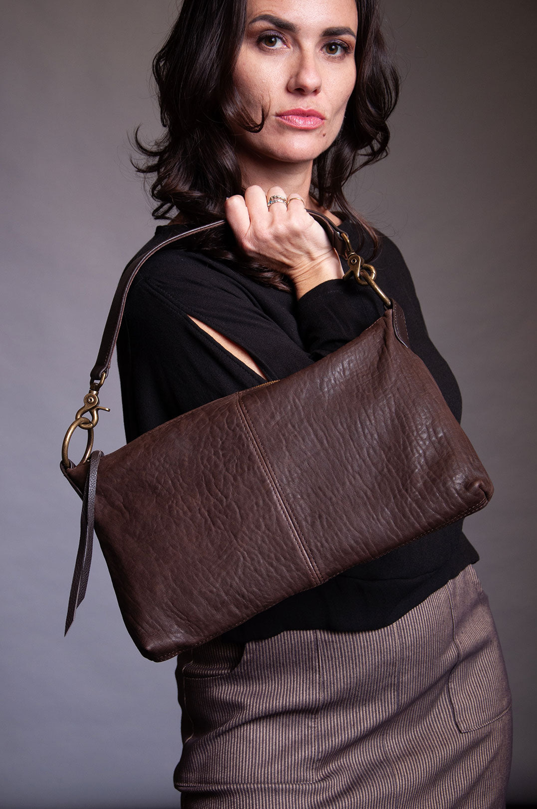 Slouchy bag - Chocolate Bubble Lamb