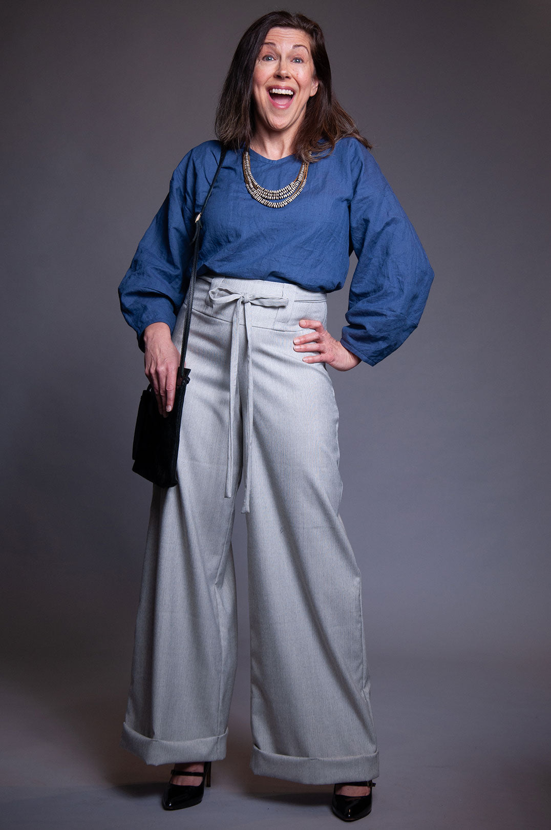 Super Sleeve Linen Top - Faded Royal Blue