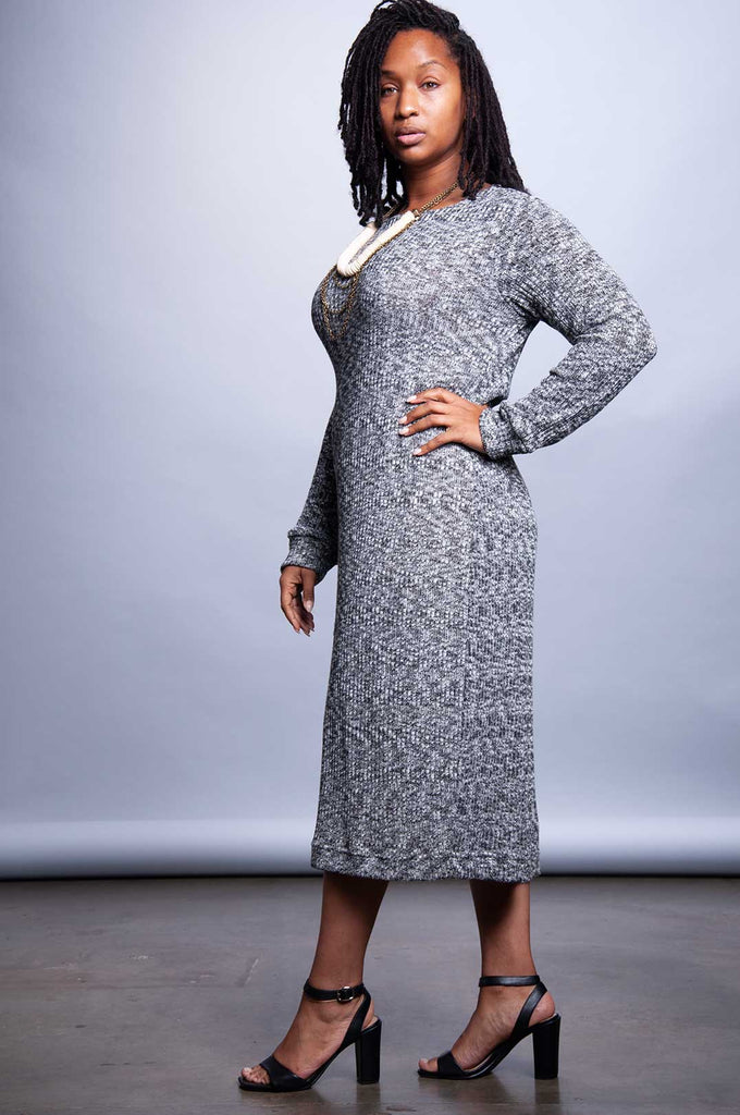 silver dress sweater Social Sweater Dress ~ Silver Sequins Knit Show Me Your Mumu