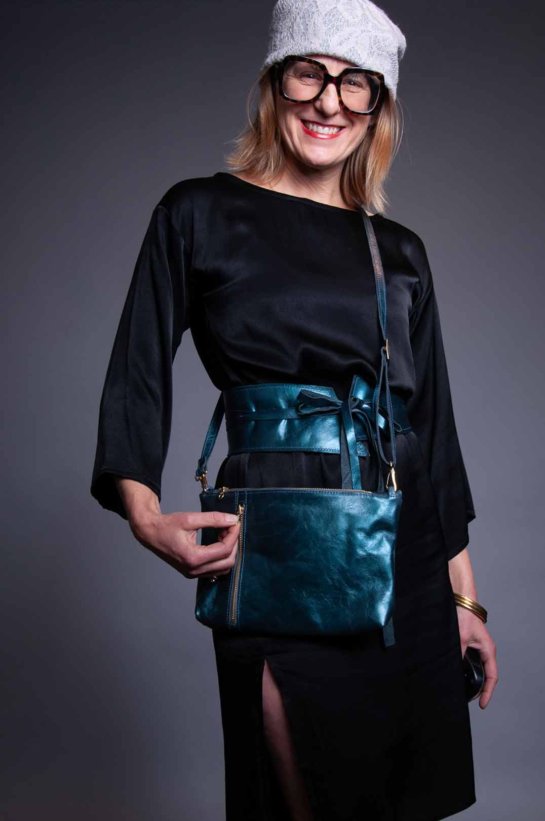 Oh So Obi Belt - Metallic Teal