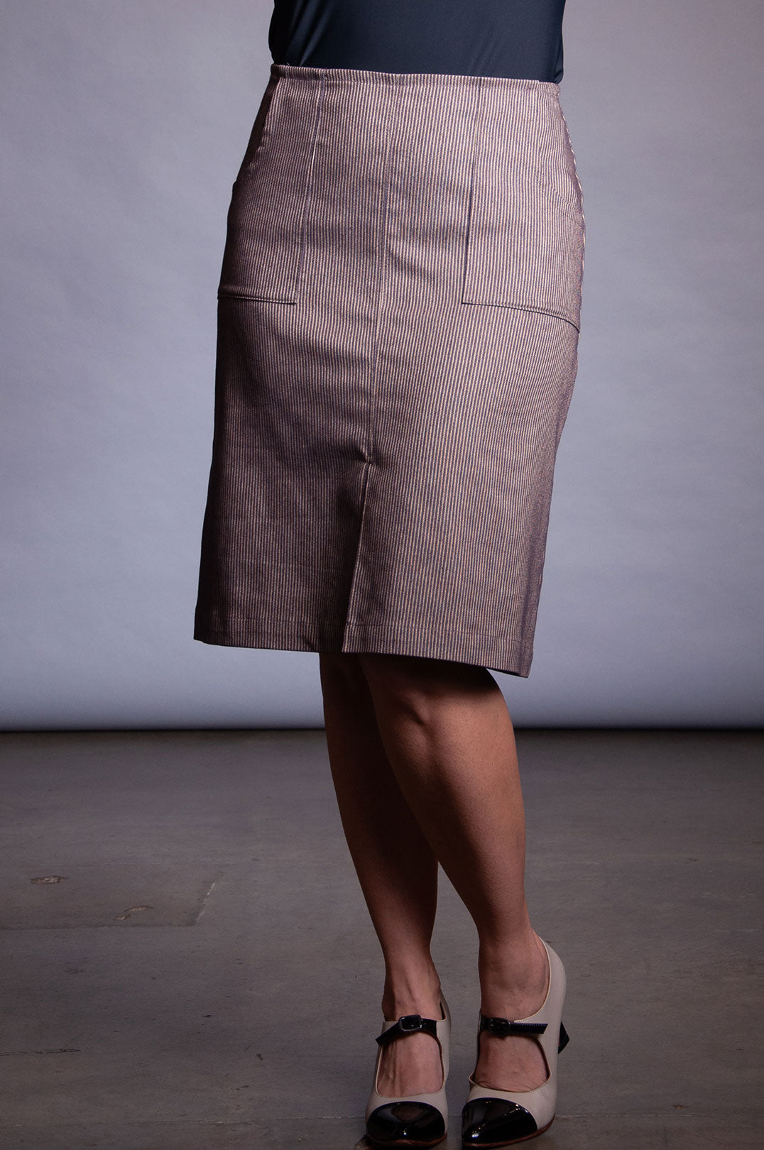 Throw Back Skirt - Chocolate Stripe