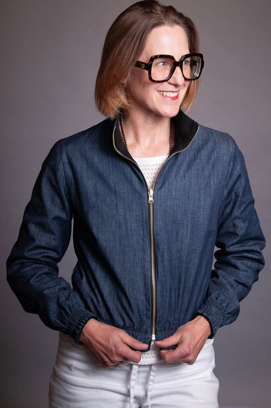 Tough Love Reversible Jacket - Black Denim / Chambray