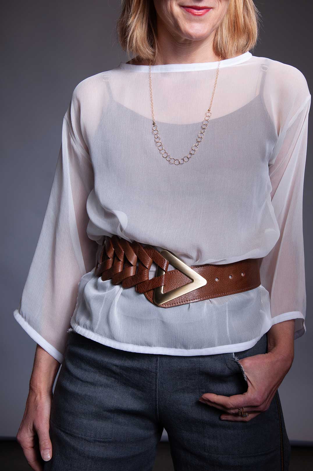 Triangle Interlock Belt - Cognac