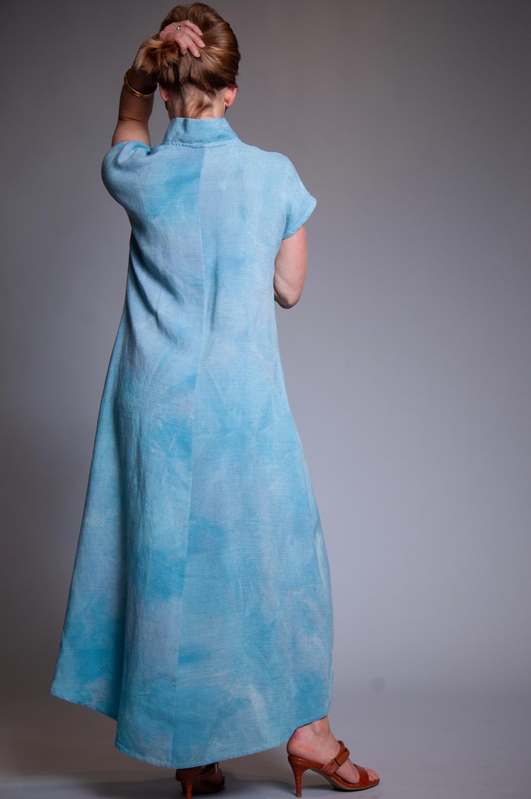 Updraft Linen Dress - Varigated Turquoise