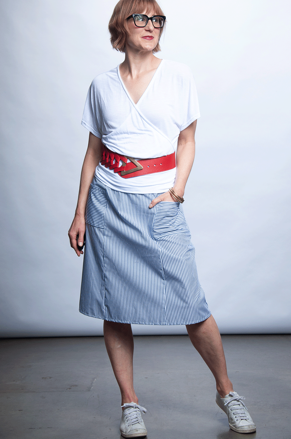 Sixer Skirt - Crisp Stripe