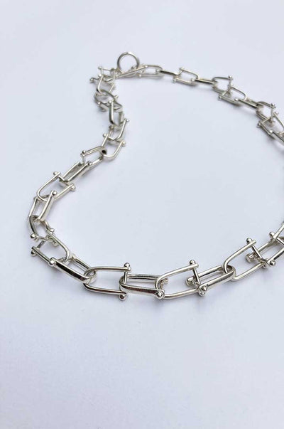 Short and Sweet Necklace - Sterling Silver Stirrups