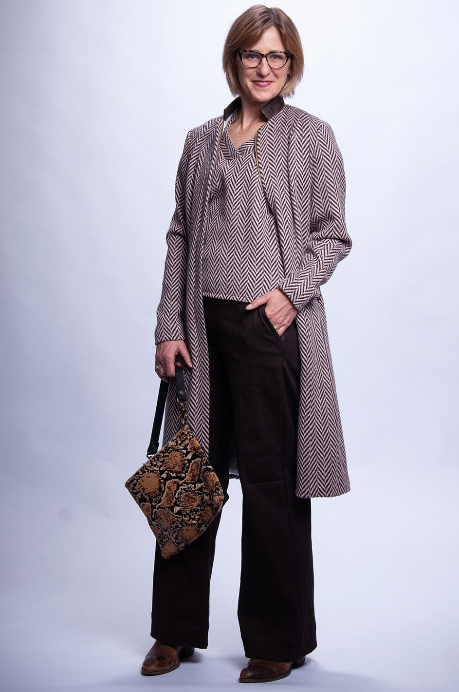 Fur bag with two straps - Anaconda